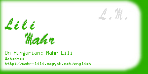 lili mahr business card